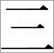 漢字の書き順 漢字の三_3画目