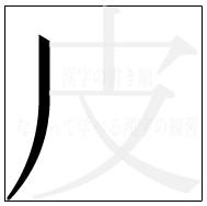 漢字の書き順 漢字の皮の1画目