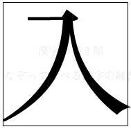 漢字の書き順 漢字の人_2画目