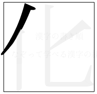 漢字の書き順 漢字の化の1画目