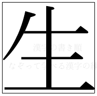 漢字の書き順 漢字の生_5画目